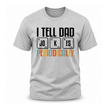 Grey novelty dad shirt with chemistry inspired joke lettering and modern graphic print