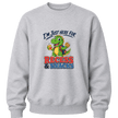 Sport grey boys crewneck sweater featuring a colorful dinosaur back to school design with funny recess and