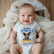 Funny newborn outfit featuring boss elephant artwork perfect for baby shower gifts