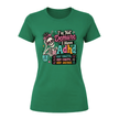 Irish Green women’s ADHD graphic tee featuring colourful skeleton and relatable chaotic forgetful anxious humour