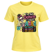 Corn Silk women’s graphic T shirt with ADHD humour skeleton design and I’m Not Demure statement