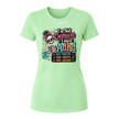 Mint Green women’s funny skeleton T shirt with I’m Not Demure I Have ADHD colourful front graphic