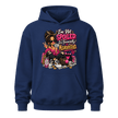 Navy women’s hoodie featuring I’m Not Spoiled I’m Financially Misunderstood colourful shopping graphic