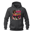 Charcoal grey women’s funny hoodie featuring stylish shopping character and I’m Not Spoiled saying