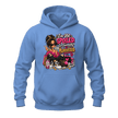 Carolina blue financially misunderstood women’s pullover hoodie with humorous shopping themed graphic