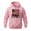 Light pink I’m Not Spoiled hoodie for women featuring financially misunderstood graphic and shopping theme