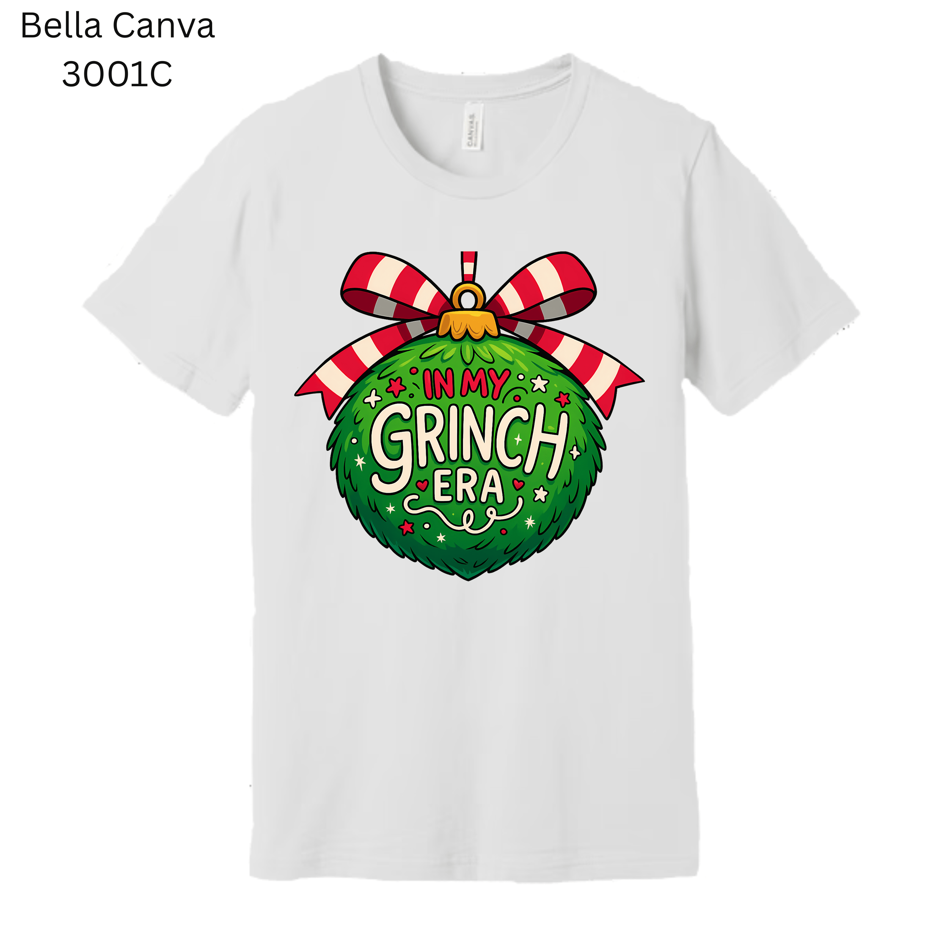 In My Grinch Era’ funny Christmas T-shirt with holiday ornament design. A playful and stylish holiday gift for Grinch fans