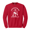 Vintage illustration Love Is In The Air humorous quote printed on cozy unisex sweatshirt