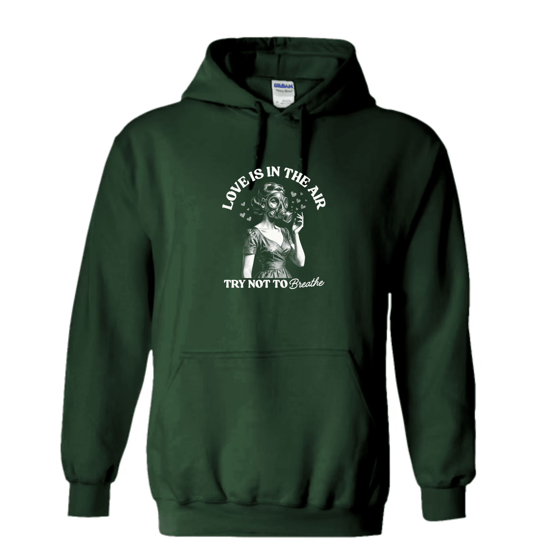 Forest Green Casual hoodie featuring novelty retro statement graphic design