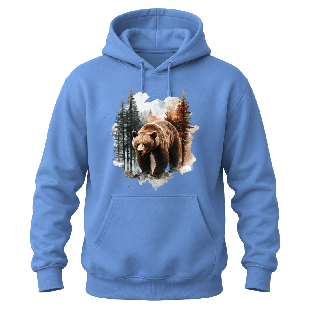 Majestic Forest Bear Men's Hoodie Premium Wildlife Graphic Pullover Sweatshirt