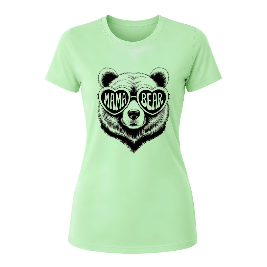 Mint Green Mama Bear t shirt designed for moms who love cute and meaningful apparel