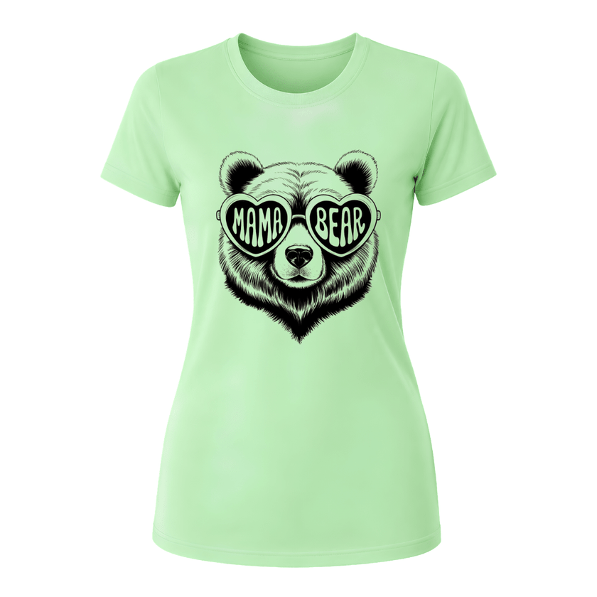 Mint Green Mama Bear t shirt designed for moms who love cute and meaningful apparel