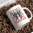 Stylish mama coffee mug with bow graphic aesthetic design for mothers