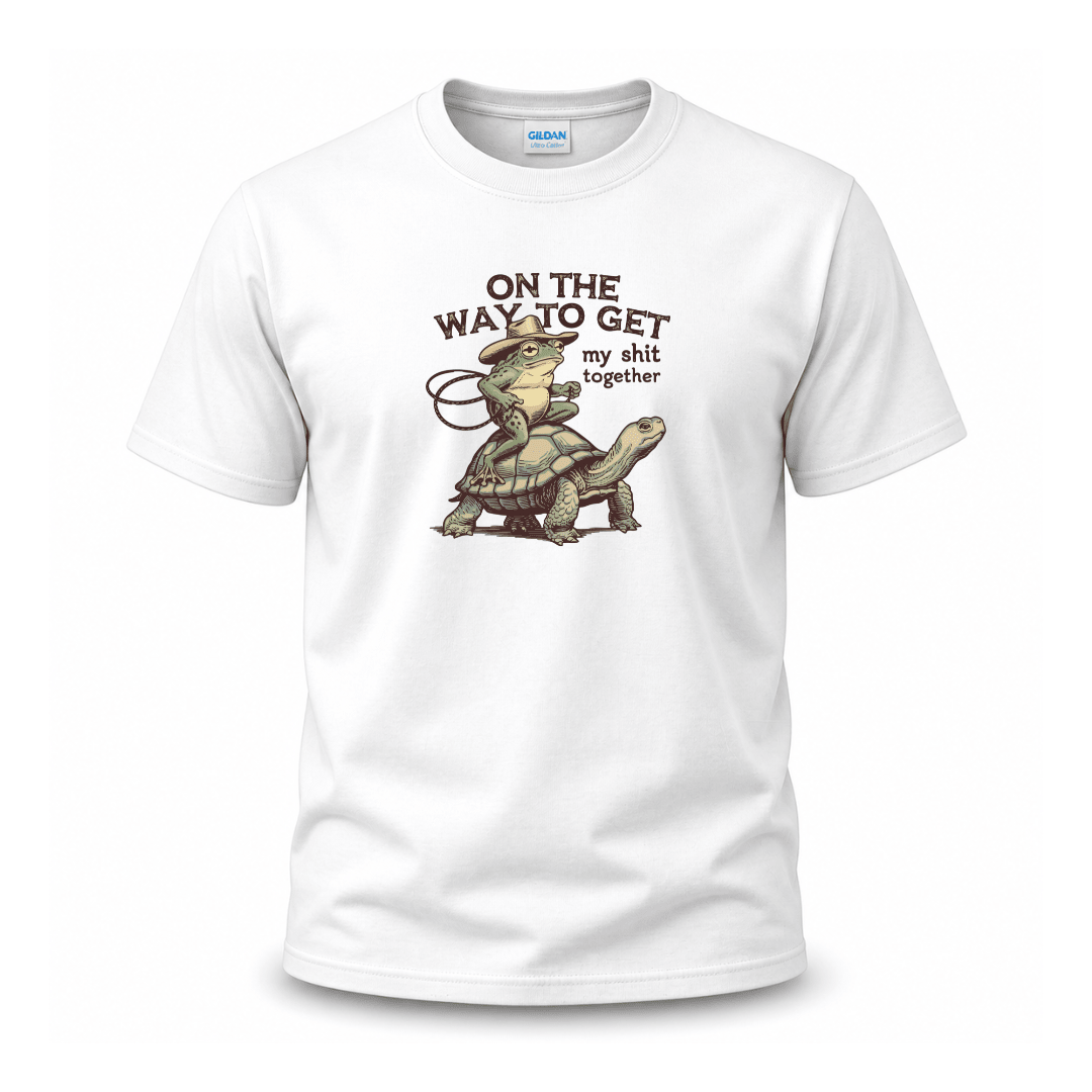 Retro aesthetic frog and turtle shirt designed for casual streetwear fashion