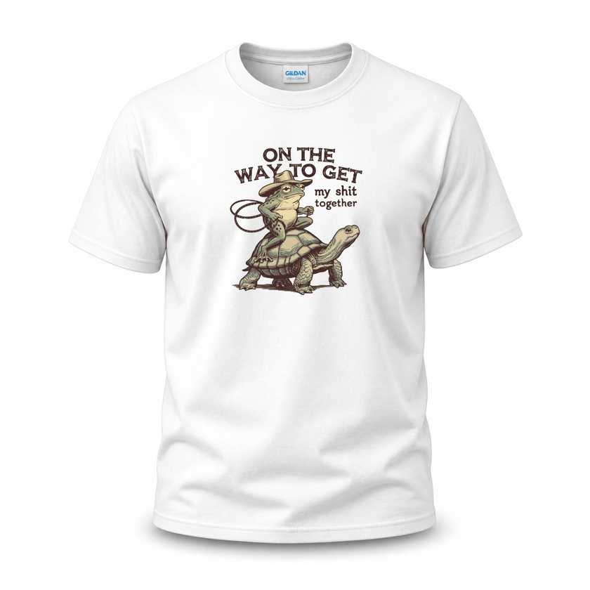 Retro aesthetic frog and turtle shirt designed for casual streetwear fashion