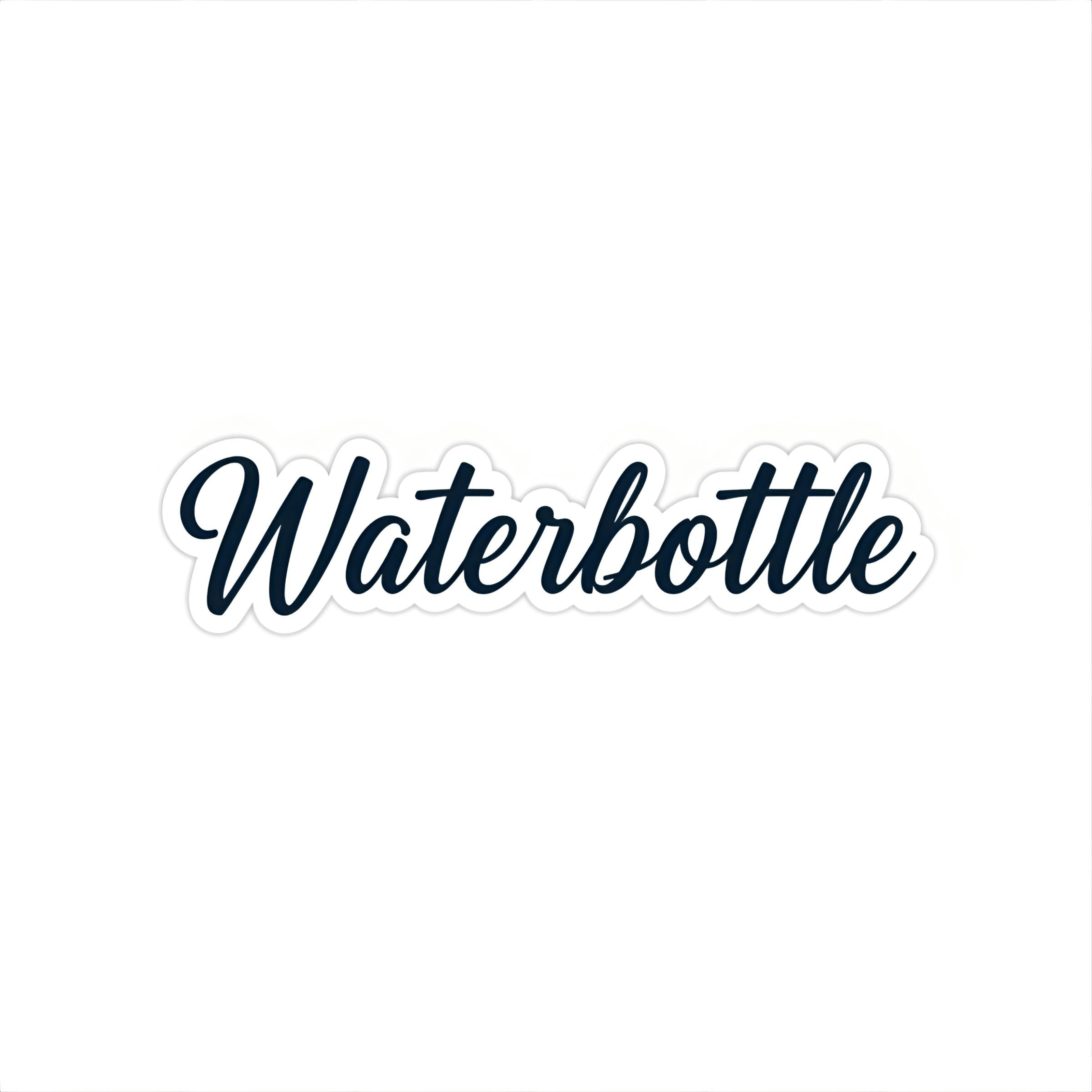 Sticker with 'Waterbottle' text on a white background