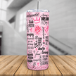 Pink motivational affirmation tumbler with positive quotes, rose, crown and inspirational typography in a feminine design