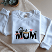 White crewneck sweatshirt with inspirational mom quote design in a clean minimalist style