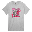 Heather gray t-shirt with pink glitter skeleton hand flipping ON/OFF switch and Single Season text
