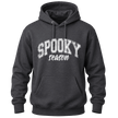 Dark heather grey Spooky Season hoodie for men and women featuring a vintage inspired Halloween graphic