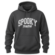 Charcoal grey unisex Spooky Season Halloween hoodie with white vintage style seasonal lettering