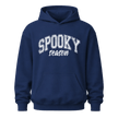 Navy Spooky Season Halloween hoodie with white distressed lettering for men and women