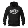 Black Spooky Season Halloween hoodie with white distressed lettering and casual unisex styling