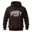 Dark brown Spooky Season hoodie with white Halloween graphic for autumn casual wear