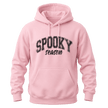 Light pink Spooky Season Halloween hoodie with black graphic for cozy fall outfits and seasonal gifting