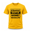 Yellow family humor T shirt with clean statement graphic design