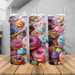 Rainbow sweets pattern 20oz tumbler with splash lid and gift‑ready packaging.