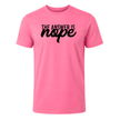 Azalea pink casual men's T shirt featuring witty The Answer Is Nope quote