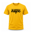Yellow men's graphic T shirt featuring witty The Answer Is Nope typography design