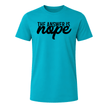 Jade dome color graphic tee showcasing bold The Answer Is Nope statement print