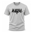 Sport grey men's T shirt featuring modern sarcastic The Answer Is Nope typography artwork