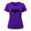 Purple women's casual graphic shirt featuring humorous Nope slogan