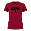 Cardinal red women's graphic tee with trendy statement artwork