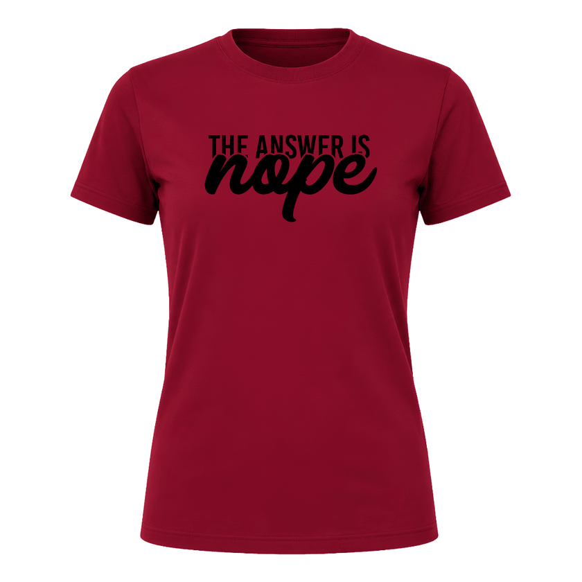 Cardinal red women's graphic tee with trendy statement artwork
