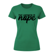 Irish green women's t shirt with The Answer Is Nope statement graphic
