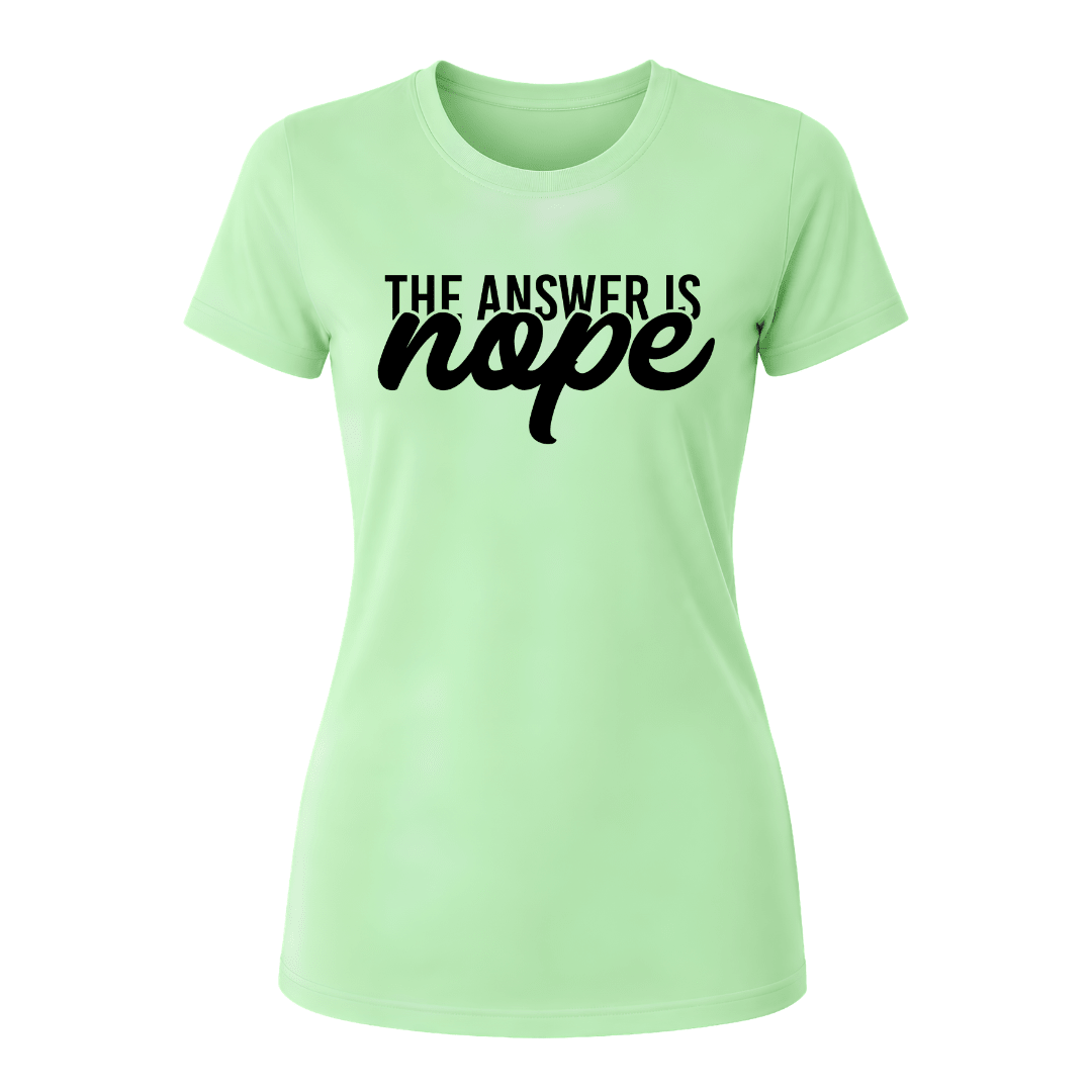 Mint green women's casual t shirt with humorous statement print