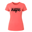 Coral silk women's casual tee with The Answer Is Nope graphic