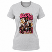 Grey women’s streetwear t shirt with vibrant motivational graphic print and urban fashion style
