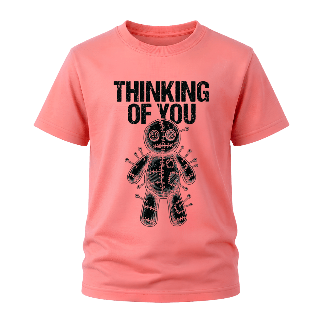 Thinking of You Voodoo Doll Men’s Graphic T Shirt | Dark Humor Tee