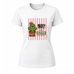White women’s cactus shirt with funny Not A Hugger quote, flower pot artwork, and playful plant lover design.